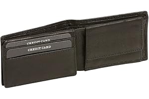 LEAS Mały portfel dla mężczyzn i kobiet w formacie poziomym z ochroną RFID i ochroną RFID/NFC Technologia blokująca, prawdziwa skóra, czarna mini edycja