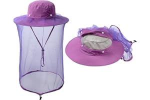 ZffXH Midge Net Hat, Mesh Mosquito Hats with Netting, Bee Keepers Hat with Net, Sun Hat with Mosquito Net, Beekeepers Hat and Veil, Bug Net Hat, Anti Mosquito Hat, Anti Insect Hat