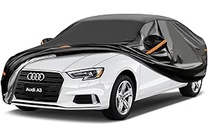 GUNHYI Funda de Coche Exterior Impermeable Transpirable, Anti-UV Antipolvo de 7 Capas con Cremallera y Forro de Algodón, para Sedán Audi A3 Sedán, Peugeot 308, Serie 1 Sedán etc. (Hast a 450 cm)