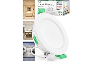 Bojim LED Recessed Spotlights 230V for Bathroom 55mm-68mm Hole Size Ceiling Spotlights, 4W Flat Recessed Lights IP44 Waterpro