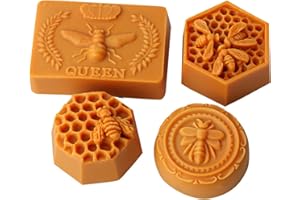 JS MOLD Lot de 4 moules en silicone en forme de nid d'abeille - Moule à bougie 3D - Moule en silicone pour la fabrication de bougies 3D - Savon - Artisanat