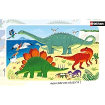 Puzzle Enfant 15 Pièces - Les Dinosaures Du Jurassique - Cadre Avec Fond Imprimé - Dès 3 Ans - Nathan - Qualité FSC - 6
