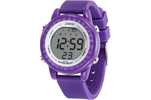 Bigmeda Montre Enfant Numérique Sport 30M Etanche Multifonction Montre électronique Enfant 7 Couleur LED Rétro Eclairage pour 5 Ans à 14 Ans Enfants Fille Garçon