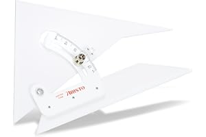Aristo AR23408 Angle Angle 20 cm - 8 Inches (Angle and Protractor, Facets on All Sides, 3.5 mm Crystal Clear Plexiglass) Transparent