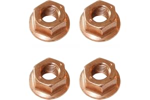 YOUNG WOLF 20 pcs Exhaust Manifold Nuts Head Stud Nut M10 Hex Copper Self Locking Compatible with BMW Series Toyota Honda 90212-SA5-003 Accord Civic
