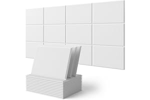 KUCHOOW Acoustic Panels, 12" X 16" X 0.4", 12 Pcs High Density Sound Absorbing Panels, Sound Proofing Panels for Home Decoration and Wall Protection, Sound Proofing for Walls