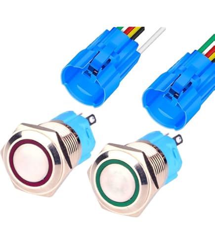 Interrupteur Bouton-poussoir Auto-bloquant 19 Mm - Étanche IP67, 12V/24V 5A, Avec LED