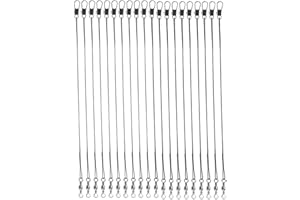 Alnicov 20 Cabezales de Pesca, Cabezal de línea de Acero Inoxidable antimordeduras, Cabezal de Pesca con Giro, Adecuado para Peces Depredadores de Agua Salada y Dulce, línea Principal Oculta