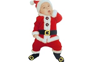 Generico Pagliaccetto Neonato per Natale, Bambino Ragazze Ragazzi My First Christmas Costume Babbo Natale Bambino 0-18 Mesi Regalo