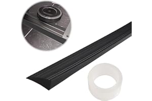 JTgugu Door Threshold Ramp Robot Vacuum Cleaner 100 x 5 x 1 cm Threshold Transition Rail Silicone Transition Profile Driveway Ramp Self-Adhesive Transition Strip Kerb Ramp Robot Ramp for Doors