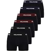 VELMORE Erkek Boxer 6&rsquo;lı Premium Kutu Pamuklu Likralı (Beden S - 5XL)