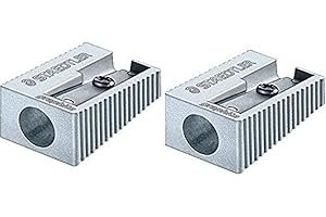 Staedtler Single Hole Quality Aluminium Pencil Sharpener X 2