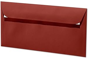 ARTOZ 50x Briefumschläge DIN Lang Weinrot 100 g/m² selbstklebend - DL 224x114 mm - Kuvert ohne Fenster - Umschläge mit Haftklebung Abziehstreifen