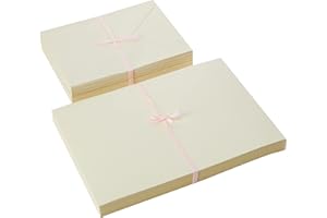 Papermania 5 x 7 Cartes/Enveloppes (50PK 300Gsm) - Crème