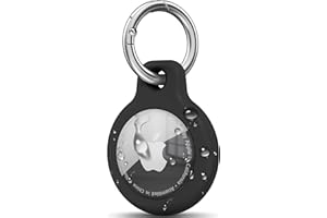 Oumida Hülle für Apple AirTag Anhänger, AirTag Schlüsselanhänger, Vollständig wasserdichte Airtags TPU Schutzhülle, AirTags Case Cover Kratzfest Stoßfest Verlustsicher, Schwarz