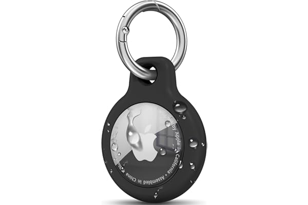 Wanme Airtag Porte Clé, Étuis pour Apple AirTag Coque, Protection Résistante à Scratch, Couvercle étanche, Maisons AirTag avec Couvercle Avant (Noir)