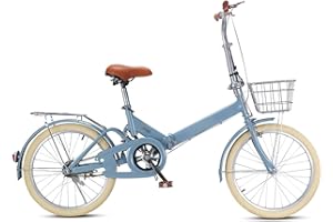 QKDWQZ Bicicleta Plegable De Aluminio De 20/22 Pulgadas con Freno De Disco Y V-Brake, Bicicleta Plegable para Hombre Y Mujer, Doble Absorción De Impactos En Las Velocidades Delantera B,22in