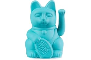 DONKEY Lucky Cat Mini | Turquoise | portafortuna giapponese Gatto di vino in turchese alto 9,8 cm