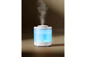 Homvana Luftfuktare för sovrum, 3-i-1 diffusor, 1,5L toppfyllning kall dimma luftfuktare för baby, plantskola växter, hem, au