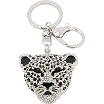 Portachiavi con stampa leopardata, con design leopardo handmade con charm a borsa for accessori moda donna