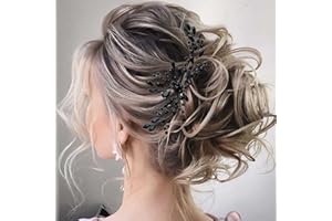 Bufenia Schwarz Strass Braut Haarteile Hochzeit Haarnadeln Haarschmuck für Frauen und Mädchen