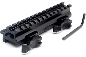 TRIROCK See-Through Throw Lever Riser Mount Picatinny Riser Mount with 13 Slots Double Rails Quick Release Detachable Fits Scope Optics
