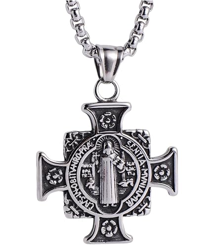 Medaglia Di San Benedetto Oro Smaltata - 32 Mm, Con Anello, Per Devozione O Regalo - Foto 3