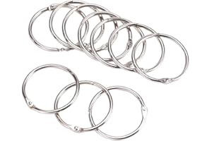 eBoot Metallringe für Buchbinder, lose Blätter, Silber, 3,8 cm, 10 Stück