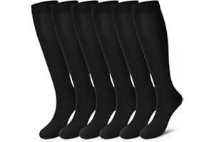 Pnosnesy kompressionsstrümpfe,Kompressionssocken (2/4/6/7 Paar) für Damen und Herren 15-20 mmHg Stützstrümpfe ist am besten für Leichtathletik, Laufen, Flugreisen