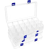 DARUITE Scatola organizer in plastica con divisori, 18 scomparti, organizer per gioielli,organizer trasparente per perline, o