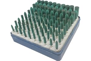 LUO KE 100pcs Rubber Grinding Mounted Point Rotary Assorted Accessory Grinding Head Wheel Head Kit for Dremel Polish