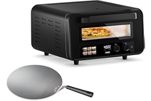 Princess Horno para Pizza Pro Max, 15L, 400°C, 2100W, Control Digital, Piedra y Pala Incluidas, Calor Superior e Inferior, Temporizador, Compacto y Portátil, Interior/Exterior, 112780