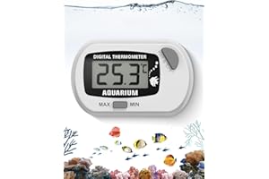 HOUDIAN Aquarium Thermometer Kabellos, Mini Wasserthermometer Digital, digitales LCD-Wassertemperatur-Thermometer für Aquarium, Aquarium, Meeresreptilien, Terrarium (weiß)
