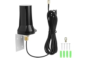 QWORK® Antenna 5G 4G LTE Esterna, 12dBi polarizzazione verticale, SMA Maschio con Cavo da 3 m per Router e Telecamere