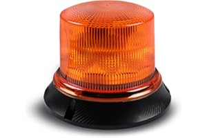 Qiping Gyrophare orange camion 12/24v, 8 mode feux d'avertissement amber lumière stroboscopique d'urgence IP67 étanche Marque E Homologation - pour camion, camionnette, tracteur, véhicule agricole