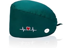 SCINZENE Surgical Hood with Button, Surgical Hood Fabric, Surgical Caps Women, Surgical Hood Men, Doctor Costume Accessories, for Doctors, Nurses, Dentists, Pharmacists, Veterinarians, Medical Personnel (EKG