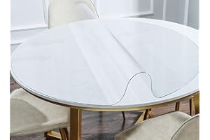 Xpnit Clear Table Cover Protector,Transparent Table Cloth PVC Plastic Waterproof Table Covers Wipe Clean for Dining Room Round Tables (80cm,Round Clear)