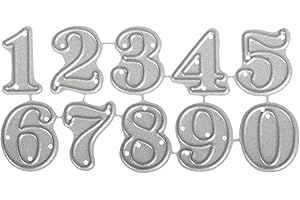 Rayher Pochoirs en acier motifs CHIFFRES, 1 set, 10 chiffres, 0,8-1,9cm, pour toutes presses de poinçonnage, arts créatifs, scrapbooking, décoration-59236000, T, gris