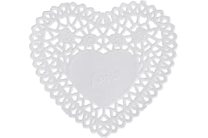 VO DESIGN Haude 100x Napperon Blanc en Dentelle De Papier De Coeur De l'amour De 4 Pouces pour Le Scrapbooking De Cartes