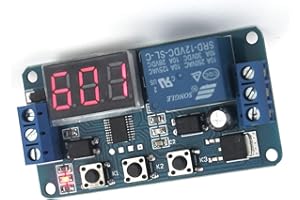 Taikuwu Modulo relè regolabile con interruttore di ritardo digitale per automazione display a LED da 12 V. Modulo relè con interruttore di controllo del timer di ritardo
