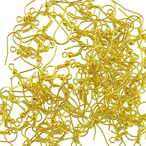 Ganchos para colgantes - 200 piezas - Acero quirúrgico chapado en oro - 18 mm con embalaje comercial Kare & Kind (Gold)