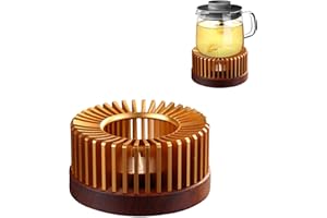 Irtyif Scalda Teiera,Scaldateiera Con Porta Candele,Scalda Tè Riscaldatore Base Rotonda Con Candeliere,Lega Stile Giapponese Scalda Teiera Per Mantenere Caldi Caffè,Tè Latte (11cm)