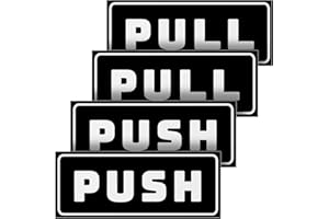 Letrero de adhesivos de vinilo eSplanade push pull door - (Paquete de 2-5 "x2") para empresas, tiendas, cafés, tiendas y más. Uso interior y exterior.