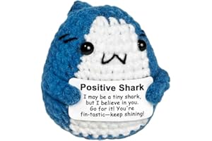 YINNORE Positive Animals Crochet Shark Gifts, Shark Lovers Birthday Gift for Women Men, Emotional Inspirational Motivational Encouragement Present with Support Message