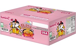 Samyang Buldak Carbo - Ramyun fritto in padella con pollo piccante coreano, 129,8 g (confezione da 20)