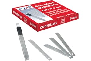 DOHE MTL - Pack de 100 lames de cutter avec 10 étuis 9 mm 79275