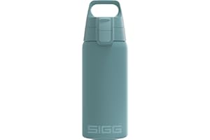 SIGG - Isolierte Trinkflasche - Thermosflasche Shield Therm One Morning Blue - kohlensäurehaltige Getränke - Auslaufsicher - Spülmaschinenfest - BPA-frei - 90% recycelter Edelstahl - Graublau - 0,5L