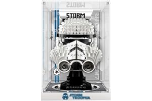 TopBrixx Vitrine für Lego Stormtrooper Helm 75276, 3MM Acryl Schaukasten für Lego 75276(Nicht Enthalten Lego Modell)