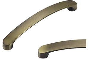 SYZOW Uchwyty do szafek kuchennych 96 mm, zestaw 10 sztuk, szczotkowany antyczny mosiądz, okucia do szafek kuchennych, szafek kuchennych i szafek, zestaw 10 sztuk