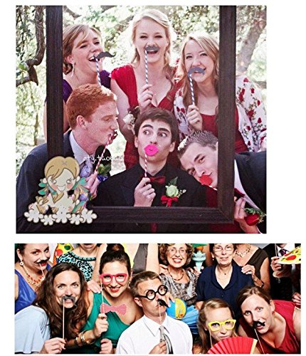 JZK® 58 tlg Foto requisiten verkleidung accessoires masken schnurrbart lippen brille krawatte tabakspfeife hüte bärte photobooth photo booth props zubehör set kit für neujahr hochzeit geburtstag party abschlussfeier etc. (versand ort Deutschland) - 5